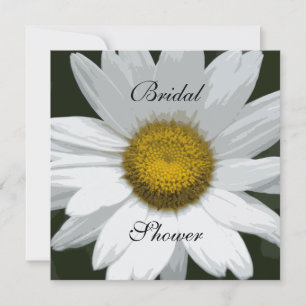 White Daisy Flower Garden Party Bridal Shower Invitation