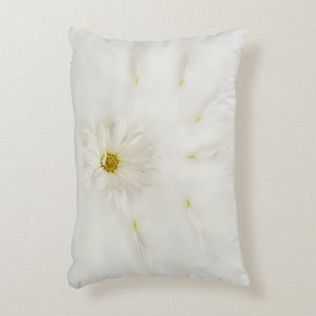 White Daisy Flower Lumbar Pillow (Front(Vertical))