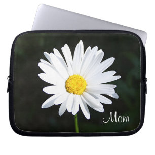White Daisy Flower "Mum" Laptop Sleeve