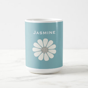 White daisy flower   personalise magic mug