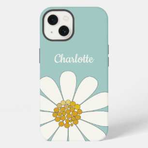White Daisy Flower Personalise Name Birthday iPhone 13 Case
