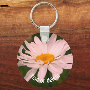 White Daisy Flower Personalised Key Ring