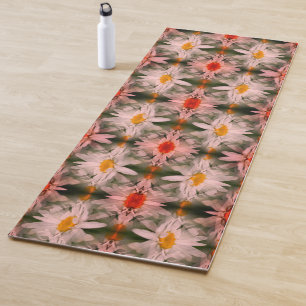 White Daisy Flower Petals Abstract Yoga Mat