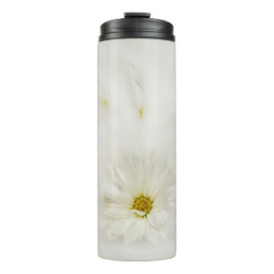 White Daisy Flower  Thermal Tumbler