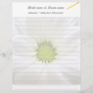white daisy flower weddings customised letterhead