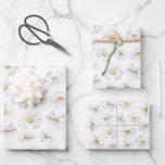 White Daisy Flowers Boho Elegant Wildflowers Gifts Wrapping Paper Sheet<br><div class="desc">Experience the charm of these botanical watercolor wrapping papers, a blend of elegance and simplicity that turns every gift into a heartwarming surprise. These wrapping papers are adorned with a delightful pattern of white daisies, known for their symbolism of purity, innocence, and fresh beginnings. The design offers an editable background...</div>