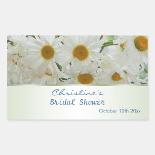White daisy flowers Bridal Shower Sticker