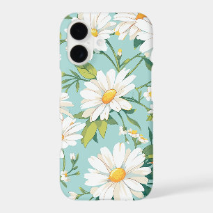White Daisy Flowers Patterned