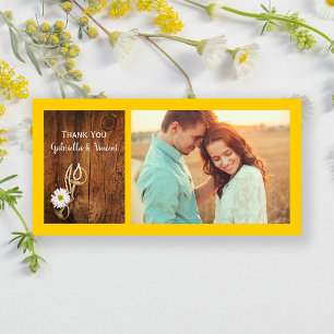 White Daisy Horse Bit Western Wedding Thank You