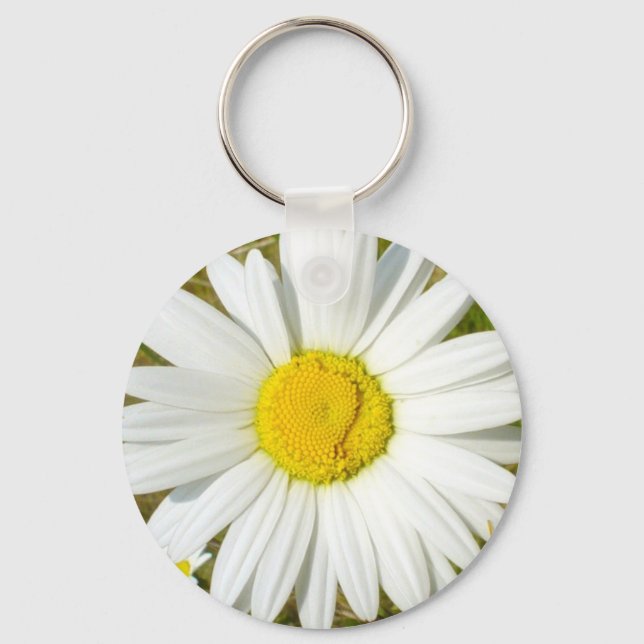 White Daisy Key Ring (Front)