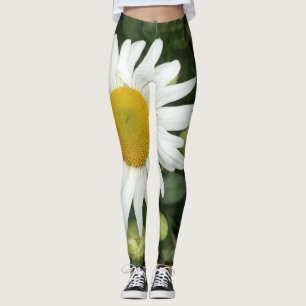 White Daisy Leggings