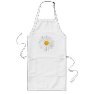 white daisy long apron