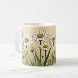 White Daisy Meadow Coffee Mug
