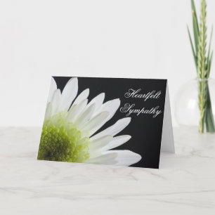 White Daisy on Black Sympathy Card
