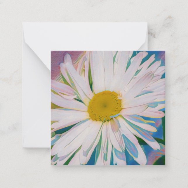 White Daisy on Soft Pastel Background Card (Front)