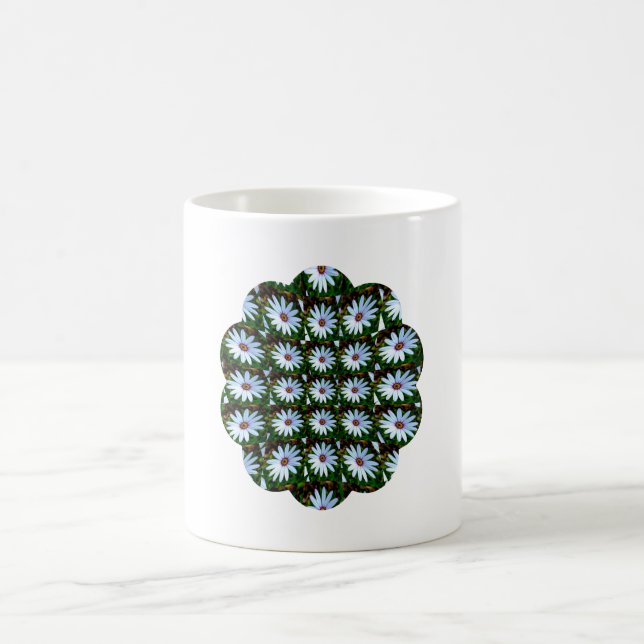 White Daisy Pattern Coffee Mug (Center)