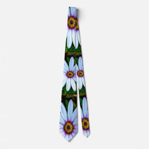White Daisy Pattern Tie