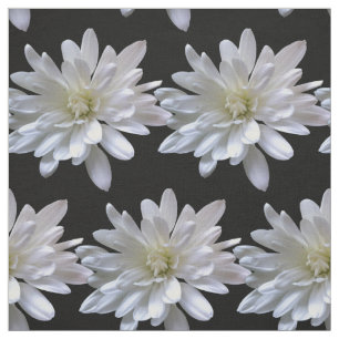 White daisy pattern white flowers fabric