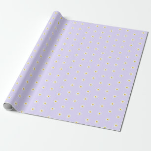white daisy pattern wrapping paper