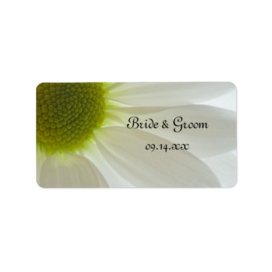 White Daisy Petals Wedding Favour Tag Address Label