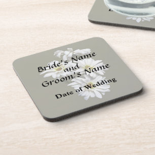 White Daisy Quartet Wedding Products Coaster
