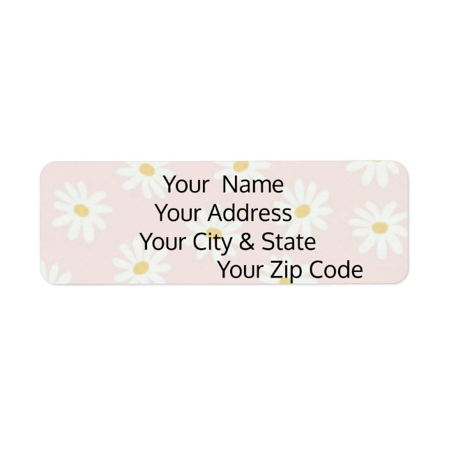 White Daisy Return Address Label (Front)