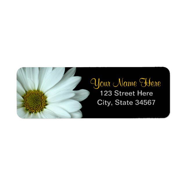 White Daisy Return Address Labels (Front)