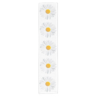 white daisy short table runner