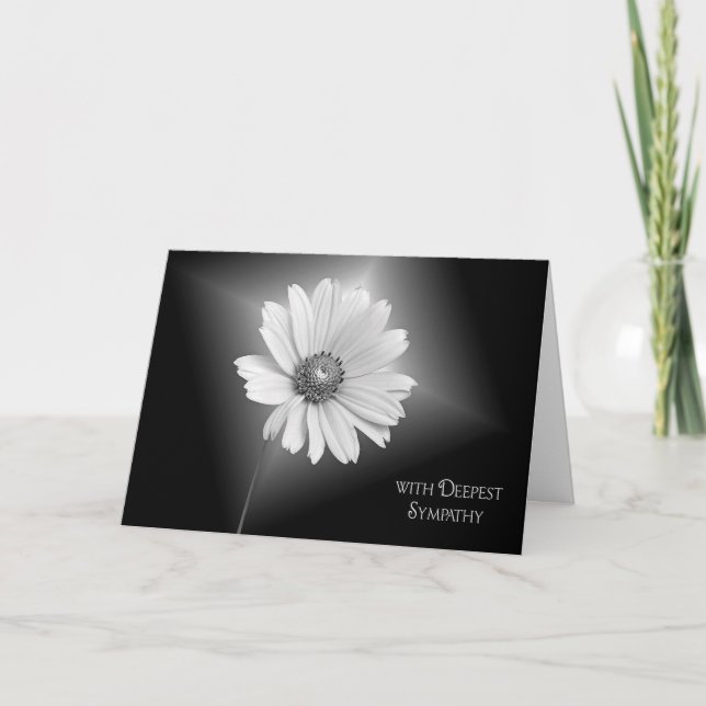 White Daisy Sympathy Card (Front)
