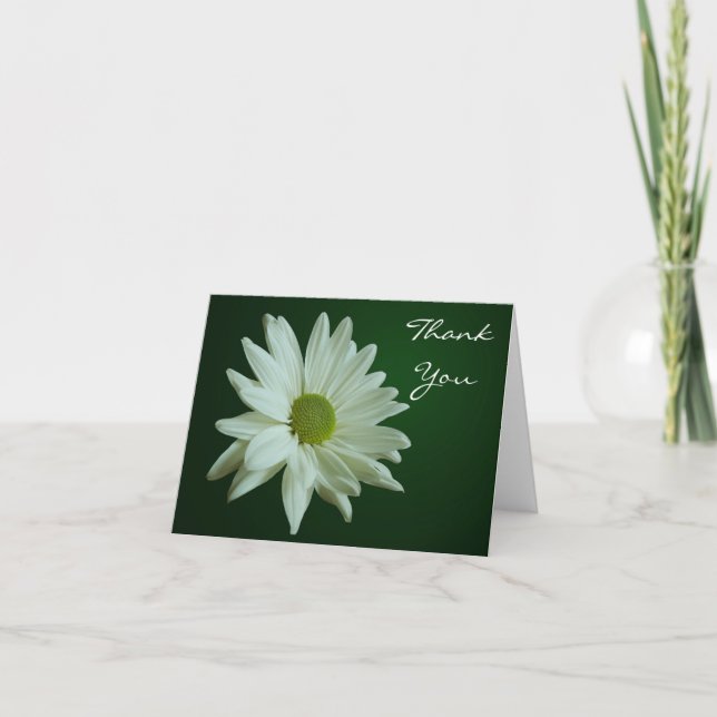 White Daisy Thank You Card (Front)