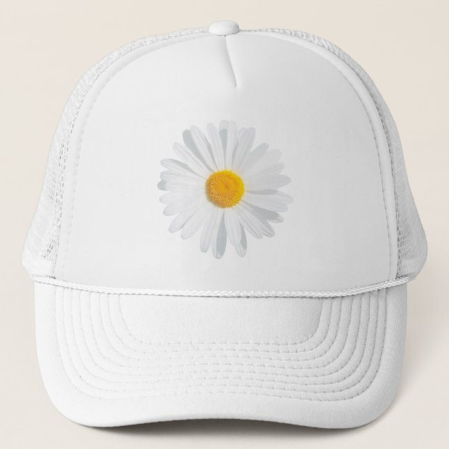 white daisy trucker hat (Front)