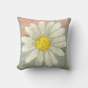 White Daisy Watercolor Cushion
