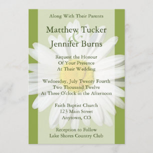 White Daisy Wedding Invitation Announcement