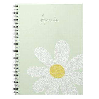 White Daisy with dots  Notebook
