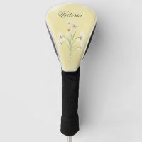 White Daisy Yellow Floral Watercolor Name