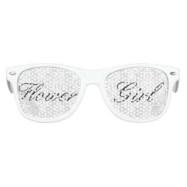 White Damask Flower Girl Sunglasses (Front)
