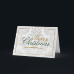 White Damask Personalised Christmas Card<br><div class="desc">Beautiful and timeless damask pattern,  personalise your family name of the front for a wonderful Christmas greeting.</div>