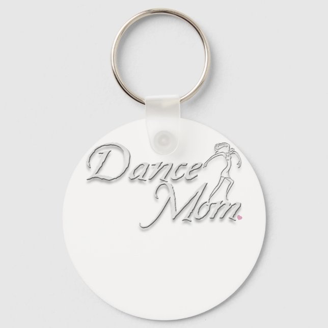 white dance mum for black key ring (Front)