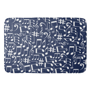 White Dancing Musical Notes Musicians Music Lovers Bath Mat