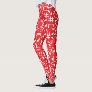 White Dancing Musical Notes Musicians Music Lovers Leggings