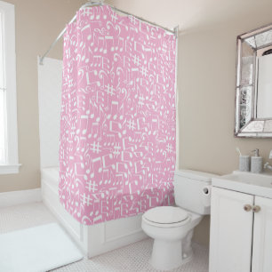 White Dancing Musical Notes Musicians Music Lovers Shower Curtain