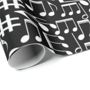 White Dancing Musical Notes Musicians Music Lovers Wrapping Paper