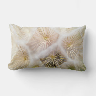 White dandelion flowers lumbar cushion