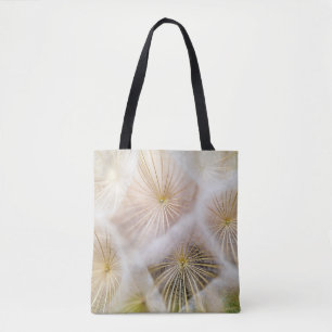 White dandelion flowers tote bag