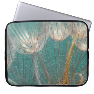 White dandelion in close up photography laptop sleeve