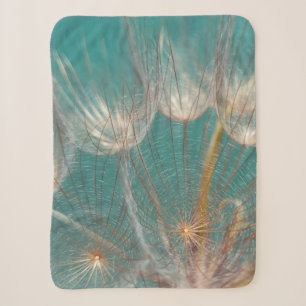White dandelion in close up photography sherpa blanket
