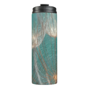 White dandelion in close up photography thermal tumbler