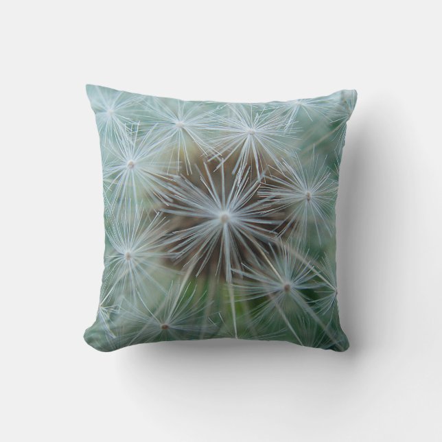 White Dandelion Pattern Cushion (Front)