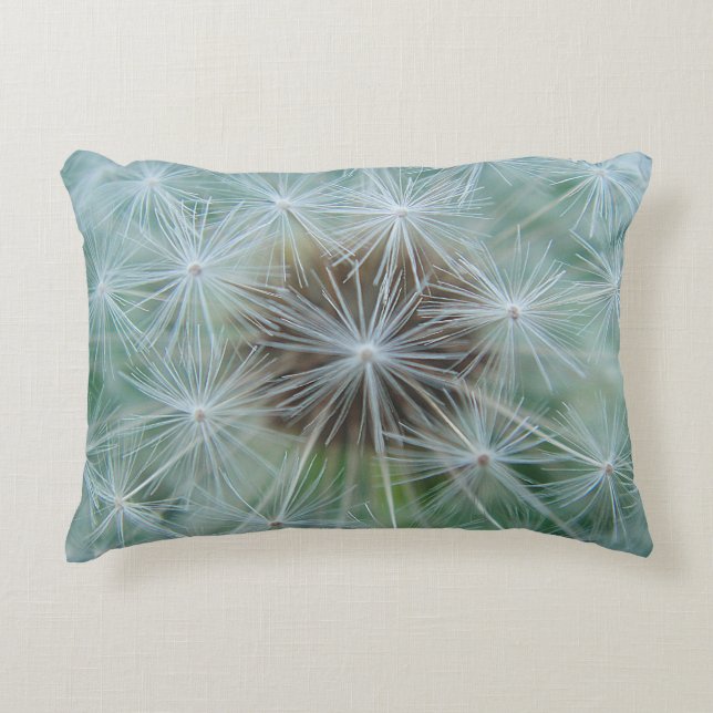 White Dandelion Pattern Decorative Cushion (Front)