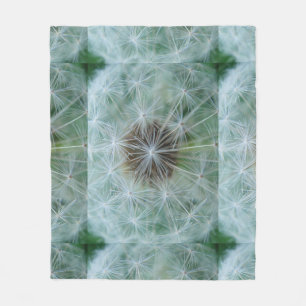 White Dandelion Pattern Fleece Blanket